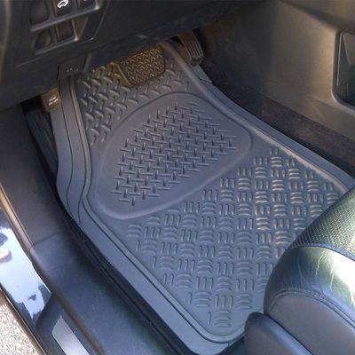 Universal fit Rubber Car Floor Mats Liner All Weather 4Pcs Gray