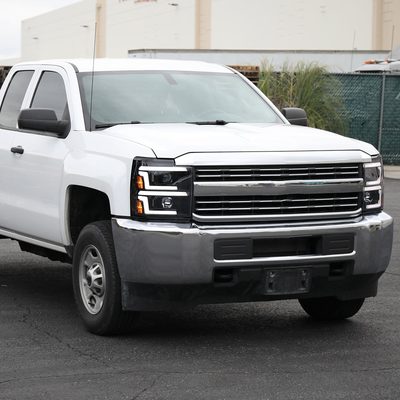 2015-2019 Chevy Silverado 2500HD/3500HD LED Signal Projector Headlights Black