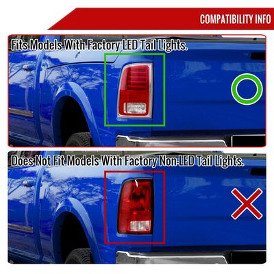 2013-2018 RAM 1500/2500/3500 Signal LED Tail Lights Matt Black/Smoke