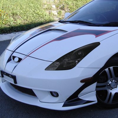 2000-2005 Toyota Celica Projector Headlights w/SMD LED Light Strip Black/Smoke