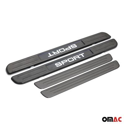 BMW Door Sill Scuff Plate Illuminated Brushed Stainless Steel Brushed Dark 4Pcs