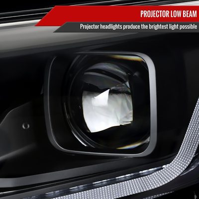 2019-2024 Chevy Malibu Sequential LED Turn Signal Projector Headlights Black