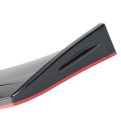 Universal Glossy Black/Red Trim Polypropylene 3Pcs Bumper Lip Spoiler Set
