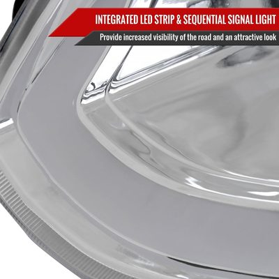2003-2007 Infiniti G35 Coupe LED Bar Projector Headlights Turn Signals Chrome
