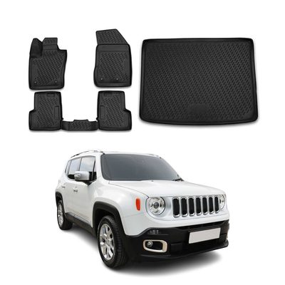 2015-2023 Jeep Renegade Floor Mats & Cargo Liner Full Set All Weather Black