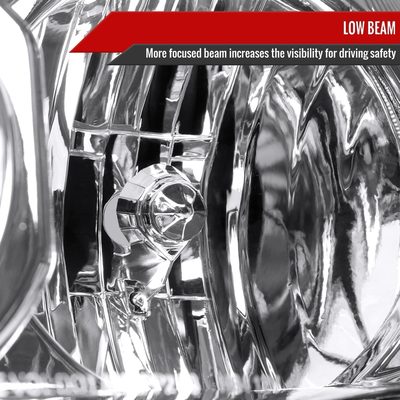 2003-2005 Toyota 4Runner Factory Style Headlights Chrome Housing/Clear Lens