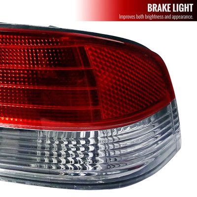 1997-2001 Honda Prelude Tail Lights Chrome Housing/Red Clear Lens