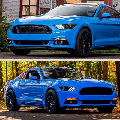 2015-2017 Ford Mustang / 18-2020 Shelby Strip LED Xenon HID Headlights Smoke