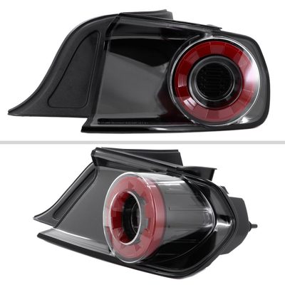 2015-2022 Ford Mustang Coupe/Convertible Red LED Bar Tail Lights Glossy Black