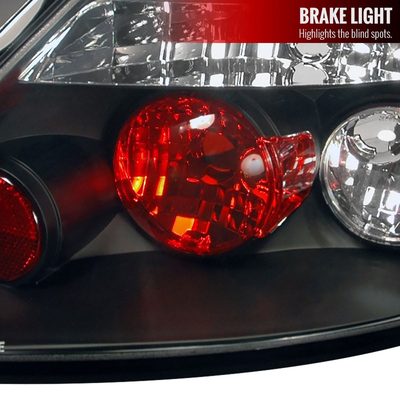 2006-2011 Honda Civic Coupe Tail Lights Matte Black Housing/Clear Lens
