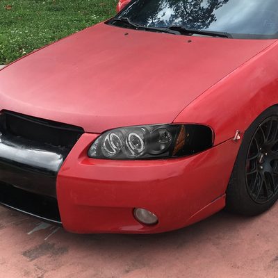 2000-2003 Nissan Sentra Dual Halo Projector Headlights Matte Black/Clear Lens