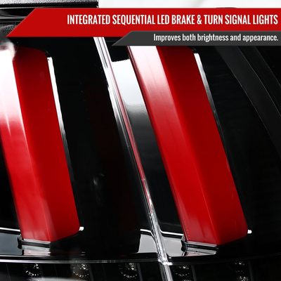 1999-2004 Ford Mustang Sequential LED Tail Lights Jet Black/Clear Lens