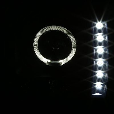1997-2001 Jeep Cherokee Halo Projector Headlights SMD LED Light Black/Smoke