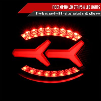 1997-2004 Chevy Corvette C5 4 PC White LED Bar Tail Lights Matte Black/Clear