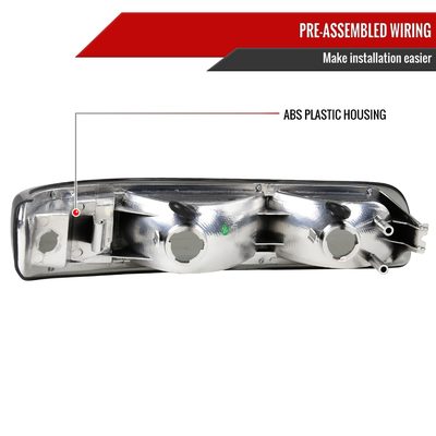 1999-2002 Chevy Silverado/ 2000-2006 Tahoe Suburgan Bumper Lights Chrome/Smoke