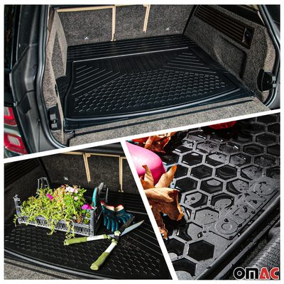 Kia Universal Floor Mats & Cargo Liner Waterproof Rubber Black 6 Pcs