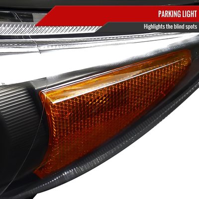 2009-2010 Toyota Corolla Factory Crystal Headlights Amber Reflector Matt Black