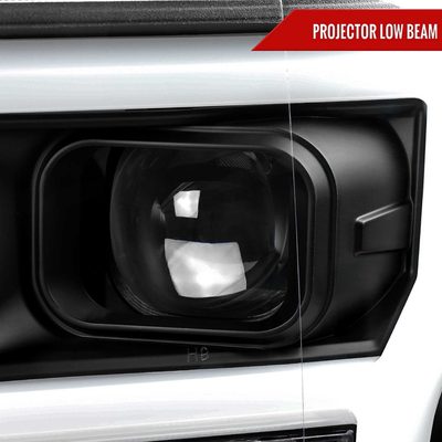 For Ford F-150 2018-2020 LED C Bar Projector Headlights Black Housing Clear Lens
