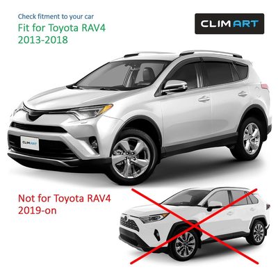 Clim Art Wind Deflectors for Toyota RAV4 2013-2018 Tape-On Dark Smoke 6Pcs