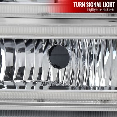 2005-2007 Ford F250/350/450 SuperDuty Dual LED C-Bar Factory Headlights Chrome