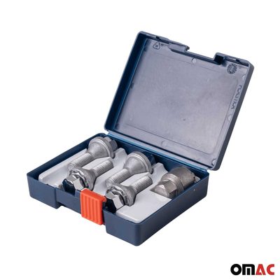 Wheel Lock Kit for BMW XM / 8 Series M14X1.25 Bolt Chromed 4Locks & 1Key