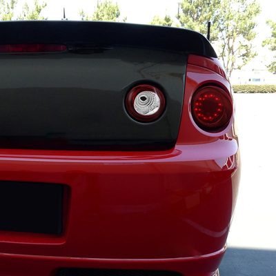 2005-2010 Chevy Cobalt Coupe LED Tail Lights & Trunk Reverse Lights Chrome/Red