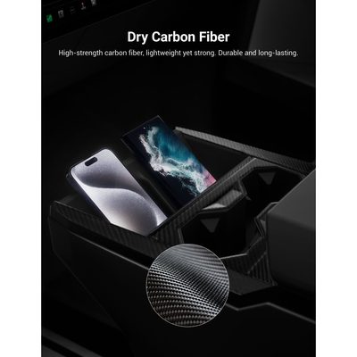 Dry Carbon Fiber Center Console Cup Holder for Cybertruck