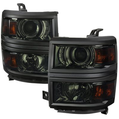 2014-2015 Chevy Silverado 1500 Projector Headlights Chrome/Smoke/Black Trim