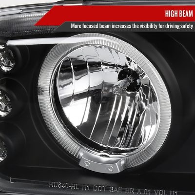 1999-2006 GMC Sierra/ Yukon/Yukon XL Dual Halo Headlights LED Matte Black