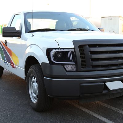 2009-2014 Ford F-150 LED C-Bar Projector Headlights Glossy Black/Smoke Lens