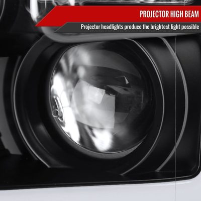 2015-2017 Ford F-150 LED Bar Projector Headlights - RS Matte Black / Clear