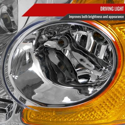 2001-2003 Honda Civic Factory Style Headlights Chrome Housing/Clear Lens