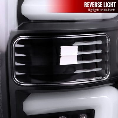2009-2014 Ford F-150 LED Tail Lights with LED Bar Matte Black/Clear Lens