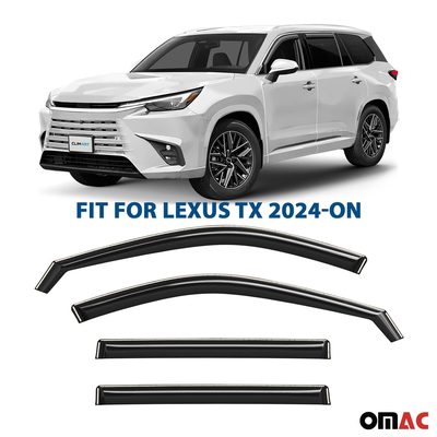 Clim Art Wind Deflectors for Lexus TX 2024-2025 Shatterproof Dark Smoke 4 Pcs