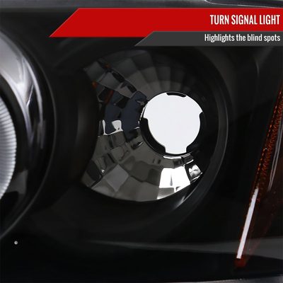 2000-2003 Nissan Sentra Dual Halo Projector Headlights Matte Black/Clear Lens