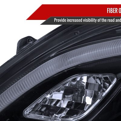 2007-2011 Honda CR-V LED Bar Projector Headlights Glossy Black/Smoke Lens