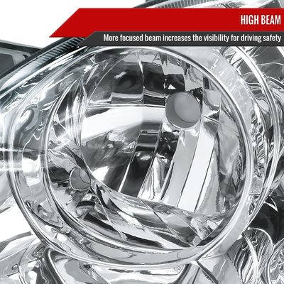 2003-2008 Toyota Corolla Factory Style Headlights Chrome Housing/Clear Lens