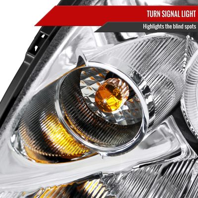 2005-2006 Infiniti G35 Sedan Halo Projector Headlights Chrome/Clear Lens