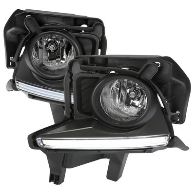 2014-2016 Toyota Highlander H16 Fog Lights Kit w/ LED Light Strip Chrome/Clear
