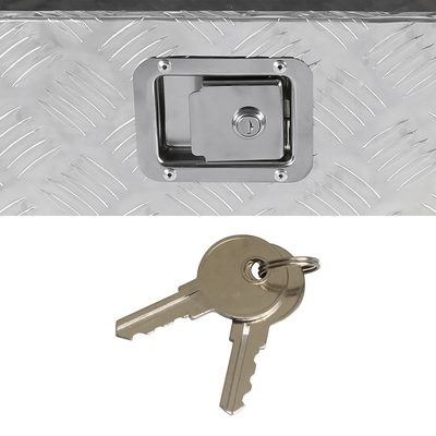 Universal 44" Heavy Duty Silver Alu Truck Tool Box w/ Side Handles Lock & Keys