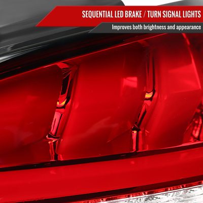 2010-2016 Hyundai Genesis Coupe White Bar LED Tail Lights Chrome/Red