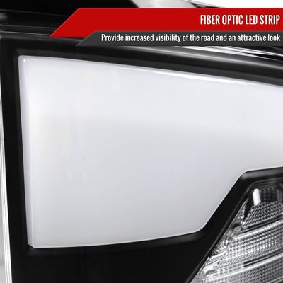 2007-2009 Dodge RAM 1500/2500/3500 White LED Bar Tail Lights Matte Black/Clear