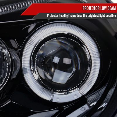 1998-2005 VW Beetle Halo Projector Headlights Glossy Black/Smoke Lens