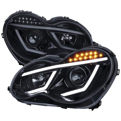 2001-2007 Mercedes W203 C Class Sedan LED Bar Headlights LED Signal Black