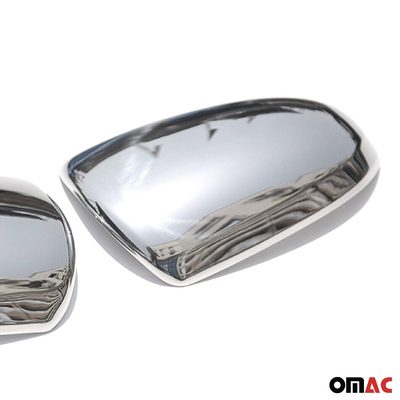 2007-2015 Smart ForTwo Side Mirror Cover Caps Stainless Steel Silver 2 Pcs
