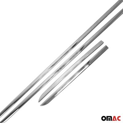 2014-2019 Smart Forfour Side Door Molding Trim Skirt Garnish Stainless Steel Silver 4Pcs