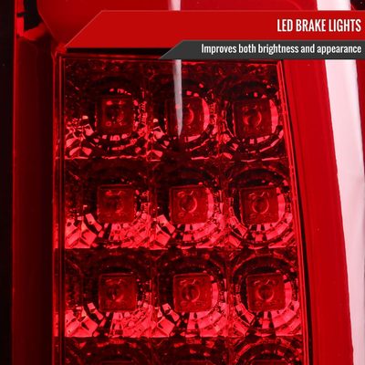 2002-2006 Dodge RAM 1500 2500 3500 LED Tail Lights Chrome Housing/Red Lens