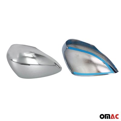2011-2019 Ford Fiesta / B-Max Side Mirror Cover Caps Chrome Stainless Steel Silver 2Pcs