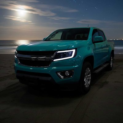 For Chevrolet Colorado 2015-2022 Headlights LED DRL Light Strip Turn Signal Side Marker Black Housing Smoked Lens