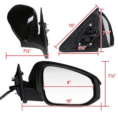 2014-2016 Toyota Highlander Glossy Black 5Pin Adjustable Side Mirror Passenger